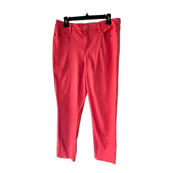 Chicos Pant Women 32×27 Pink/ Orange Straight Leg Ankle High Rise Office - Picture 1 of 9